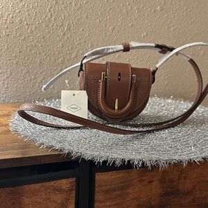 Fossil Tan Mini Crossbody Bag